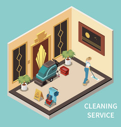 Professional Cleaning Isometric Composition