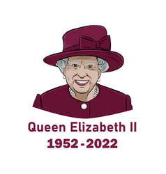 Queen Elizabeth Suit 1952 2022 Portrait Maroon