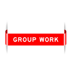 Red Color Inserted Label Banner With Word Group