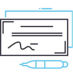 Cheque Payment Line Icon Outline Symbol