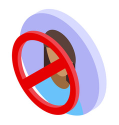 Delete User Female Icon Isometric Style