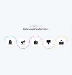 Digital Marketing And Technology Glyph 5 Icon