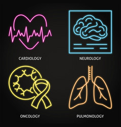 Medical Specializations Neon Icon Set