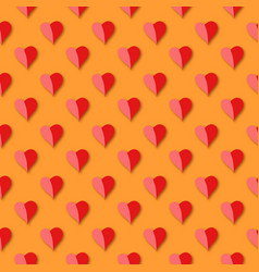 Small Red Hearts On Orange Backdrop Pattern