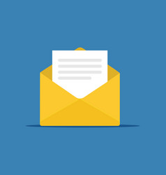 Envelope Icon Open Isolated On Blue