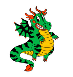 Retro Style Groovy Cartoon Dragon Vintage 70s A