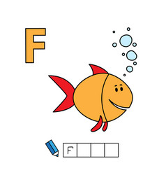 Cute Cartoon Animals Alphabet Fish