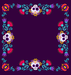 Day Of The Dead Dia De Muertos Square Frame