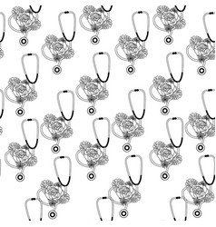 Pattern With Floral Stethoscope Nurse File Nurse