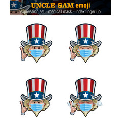 Uncle Sam Emoji - Expression Set - Surgical Mask