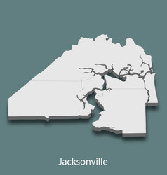 3d Isometric Map Of Jacksonville Is A City