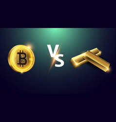 Abstract Bitcoin And Gold Concept Asset