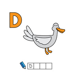 Cute Cartoon Animals Alphabet Duck