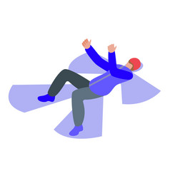 Kid Snow Angel Icon Isometric Person