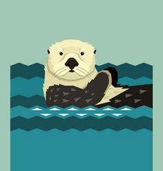 Sea Otter Floating In Water Wild Animals