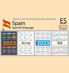 Spanish Vertical Pocket Calendar For 2023 Week