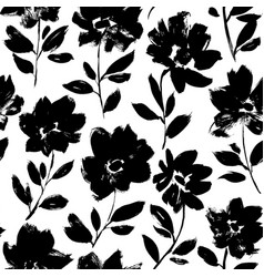 Black Peony Hand Drawn Seamless Pattern