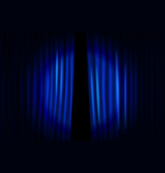 Blue Curtain With Circle Light Of Projector