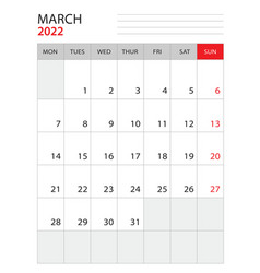 March 2022-calendar 2022 Template