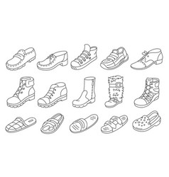 Shoes Icons Set Different Types Of Shop