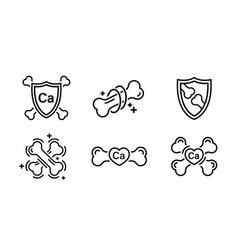 Strong Healthy Bones Icons Set Human Health