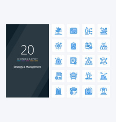 20 Strategy And Management Blue Color Icon