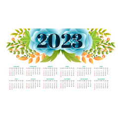 Decorative 2023 New Year Calendar Template Design