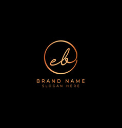 E B Initial Letter Handwritten Signature Logo