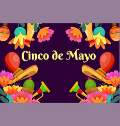 Flat Cinco De Mayo Festival Background