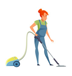 Housekeeper With Hoover Flat