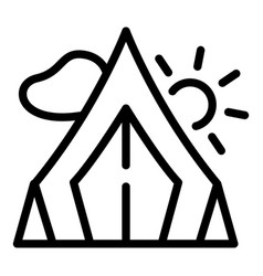 Soccer Camp Sport Tent Icon Outline Play