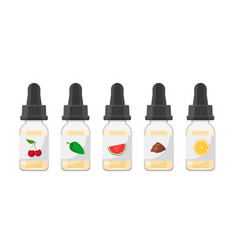 Vape Liquid Bottles Or Droppers Set Flat