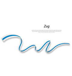 Waving Ribbon Or Stripe With Flag Of Zug