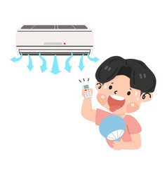 A Man Turning Off The Air Conditioner