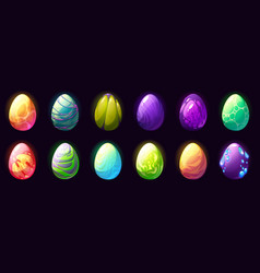 Colorful Dragon Dino Eggs Cartoon Game Assets Set