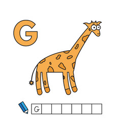 Cute Cartoon Animals Alphabet Giraffe