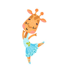 Cute Giraffe In Ballerina Dress Dancing