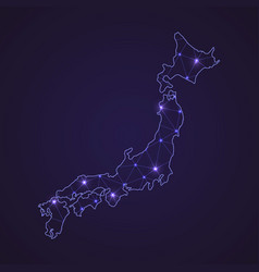 Digital Network Map Of Japan Abstract Connect