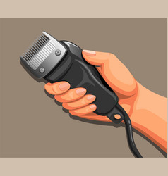 Hand Holding Clipper Razor Electric Shaving Symbol