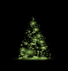 Illumination Lights Shiny Christmas Tree Isolated