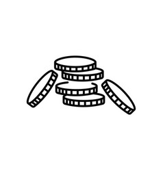 Stack Of Coins Or Casino Chips Line Art Icon