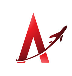 Airplane In Red Flying Around Letter A