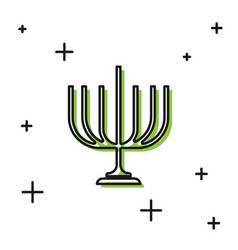 Black Hanukkah Icon Isolated On White