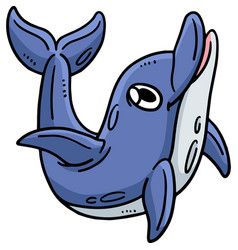 Mother Dolphin Cartoon Colored Clipart