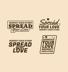 Spread Your Love Text Art Badge Design