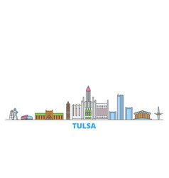 United States Tulsa Line Cityscape Flat