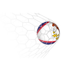 American Samoa Flag Soccer Ball In Net