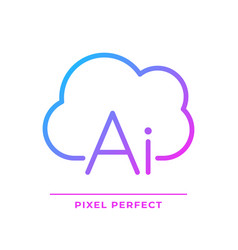 Cloud Based Ai Pixel Perfect Gradient Linear Icon