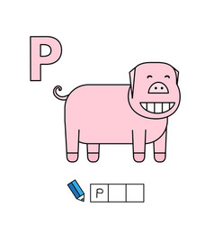 Cute Cartoon Animals Alphabet Pig