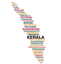 Kerala Map Made With Cities Names